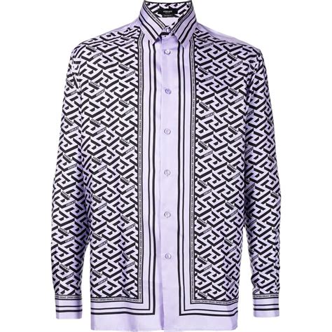 camicia versace uomo viola|Camicie Versace uomo .